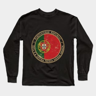 Vintage Portugal Portuguese Republic Europe European EU Flag Long Sleeve T-Shirt